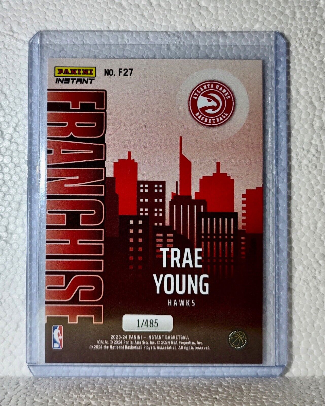 Trae Young 2023-24 NBA #27 Franchise Basketball Card Atlanta Hawks 1/485