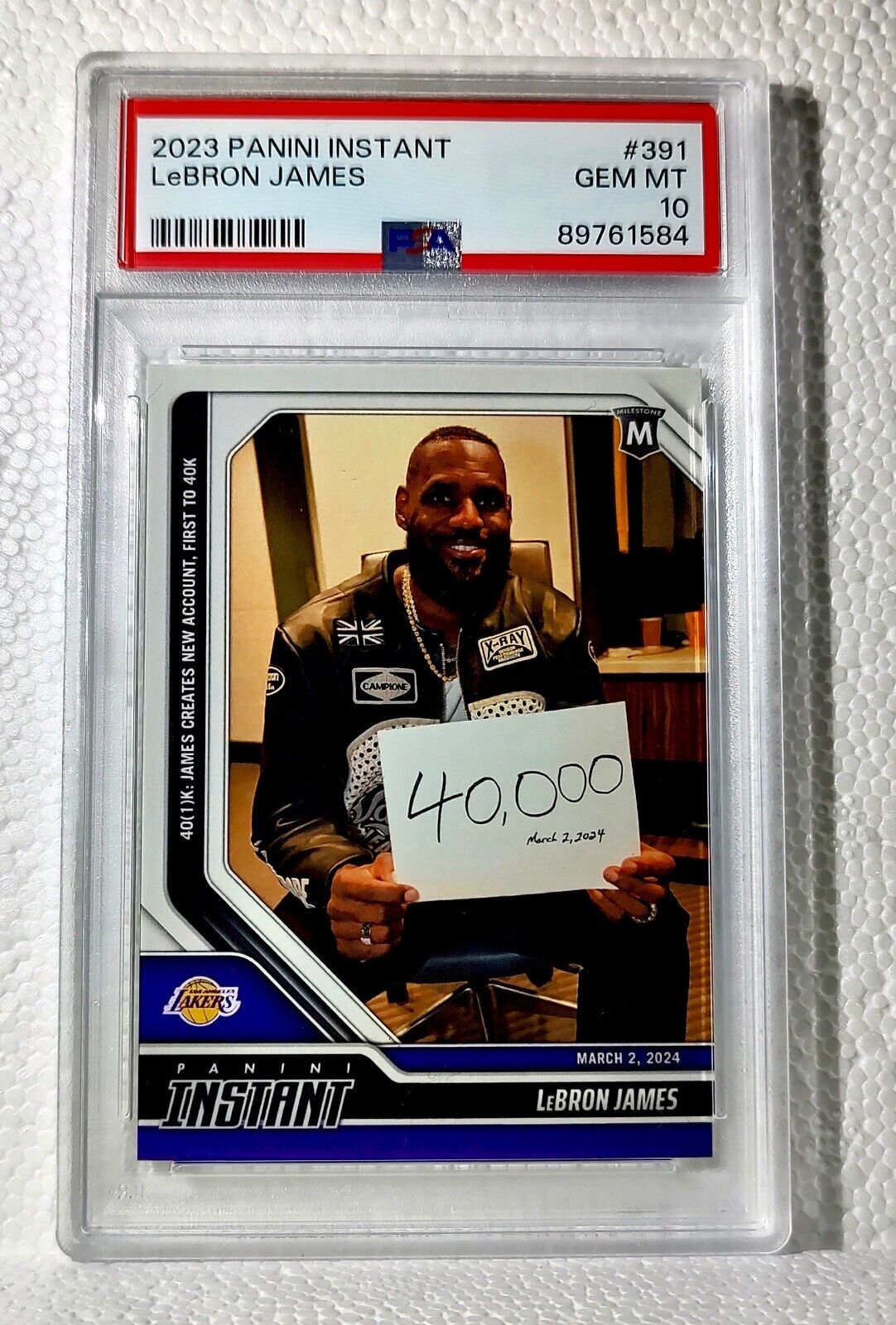 LeBron James 2023-24 Panini #391 All-Time Scoring Leader 40,000 Card PSA 10 GEM