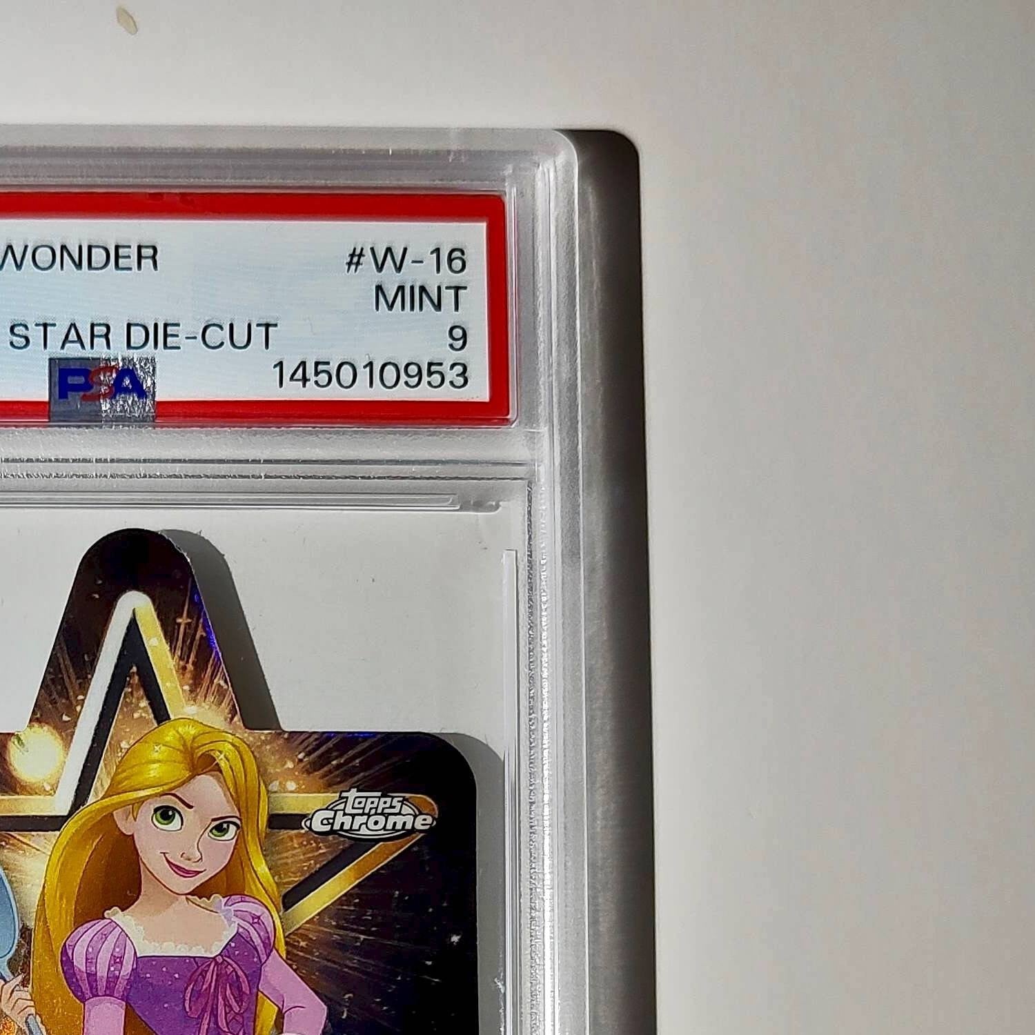 Rapunzel 2025 Topps Chrome Disney #W-16 Wish Upon A Star Die Cut Tangled PSA 9