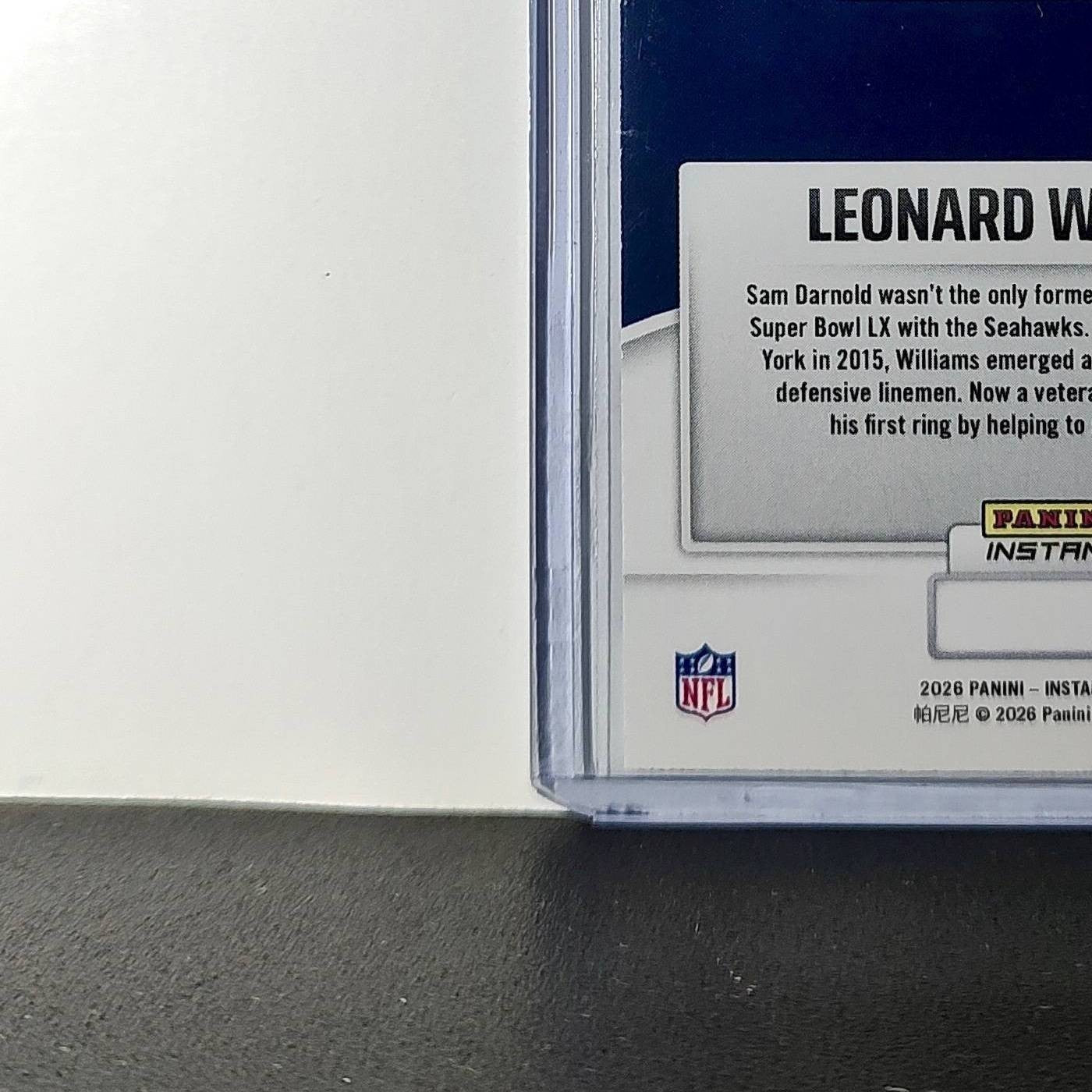 Leonard Williams 2026 Panini NFL Super Bowl LIX Champions #17 Seattle Seahawks