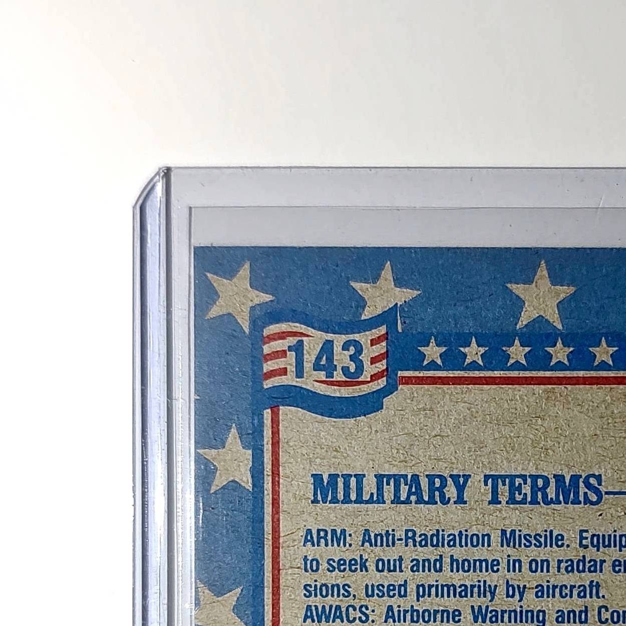 Military Terms – A 1991 Topps Desert Storm #143 Card