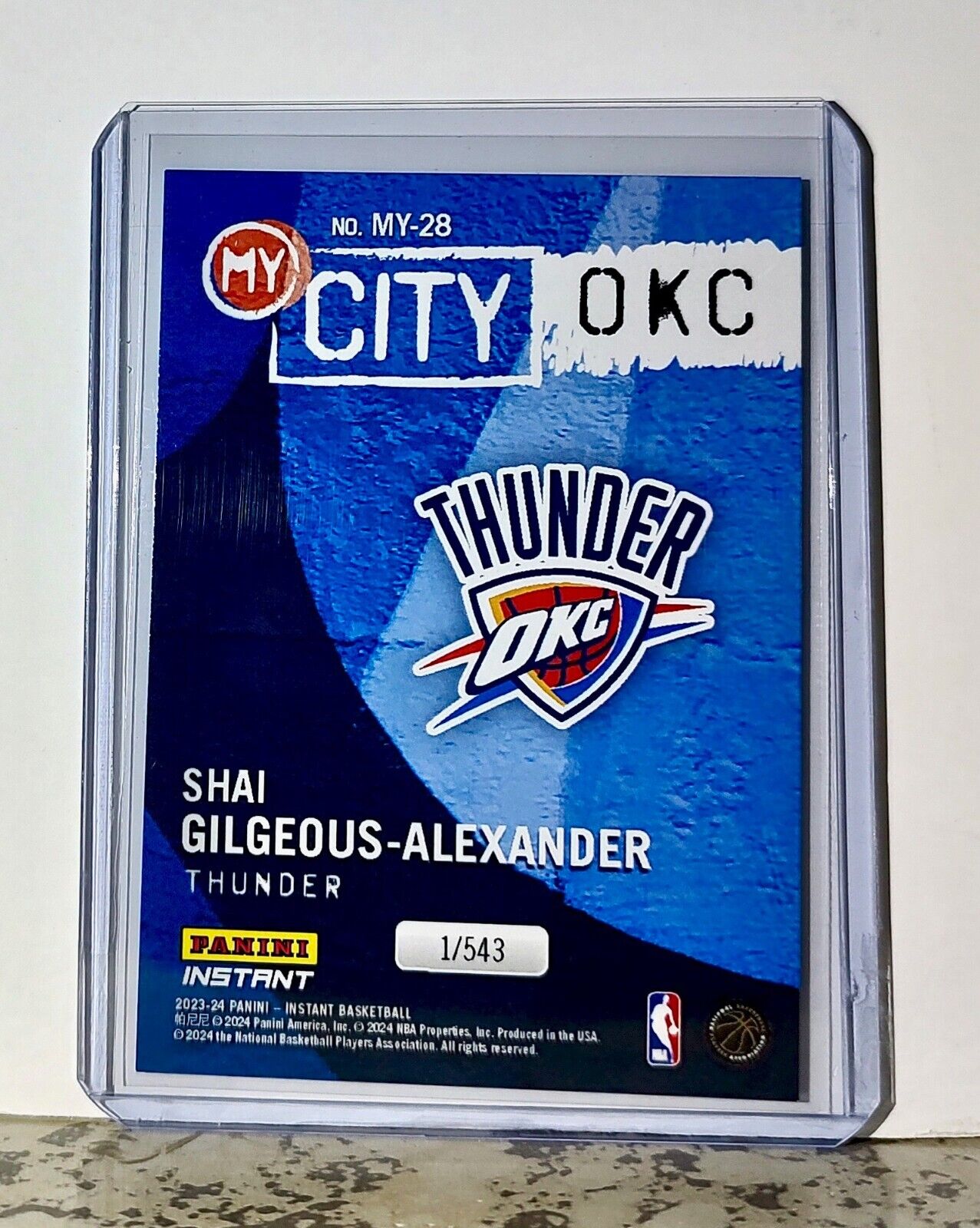 Shai Gilgeous-Alexander 2023-24 Panini NBA #28 MyCity Card OC Thunder 1/543