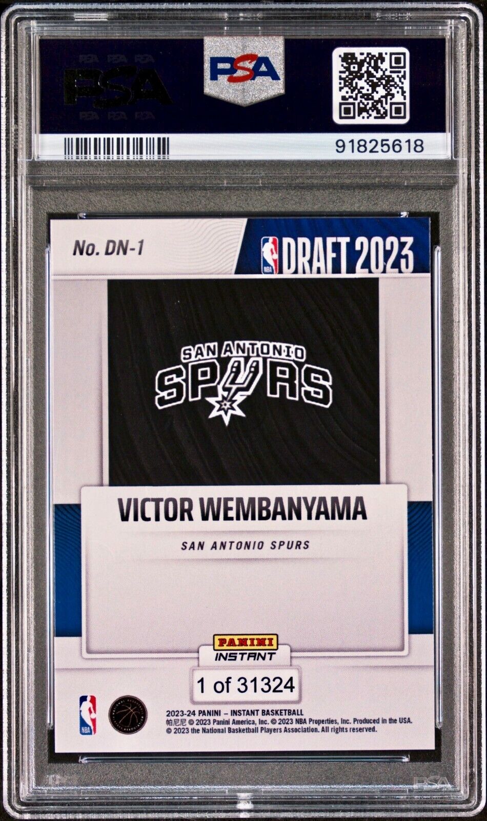 Victor Wembanyama 2023-24 Panini NBA Draft Night Rookie Card PSA 8 NM-MT