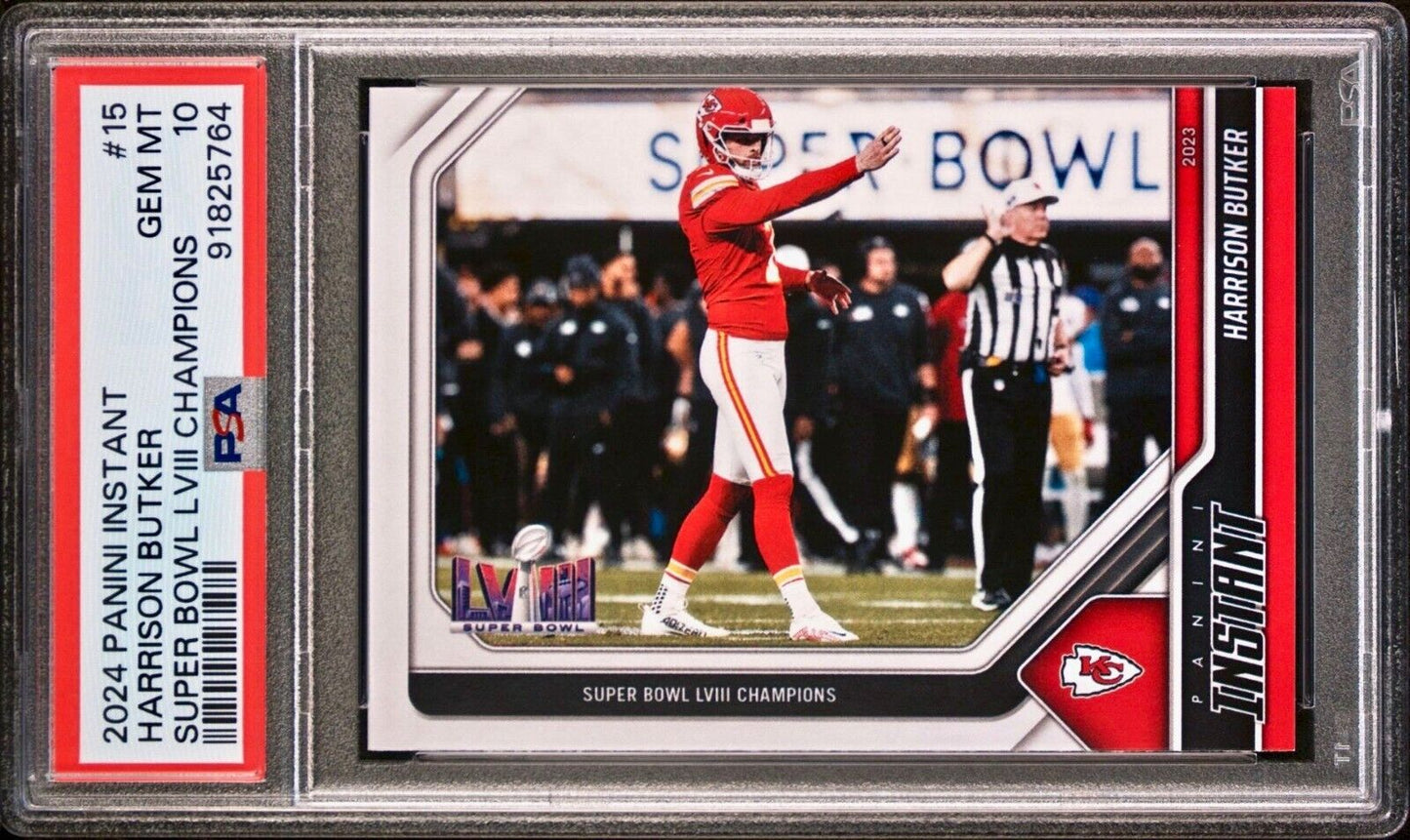 Harrison Butker 2023 Panini NFL Superbowl Champions #15 Card PSA 10 Gem Mint