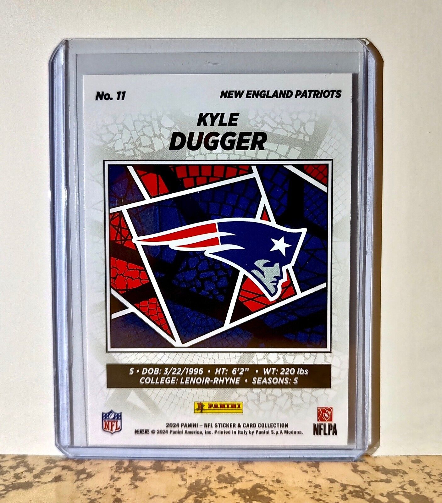 Kyle Dugger 2024 Panini NFL #11 Silver Foil Sticker Card New England Patriots