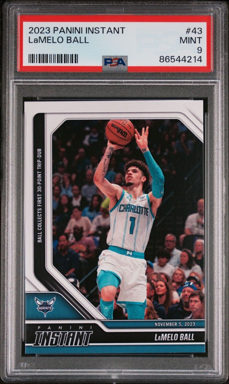 Lamelo Ball 2023-24 Panini #43 NBA Basketball Card Hornets 1 of 78 PSA 9 Mint