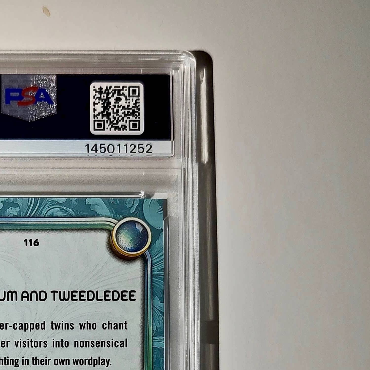Tweedledum and Tweedledee 2025 Topps Disney #116 Diamond Card PSA 7