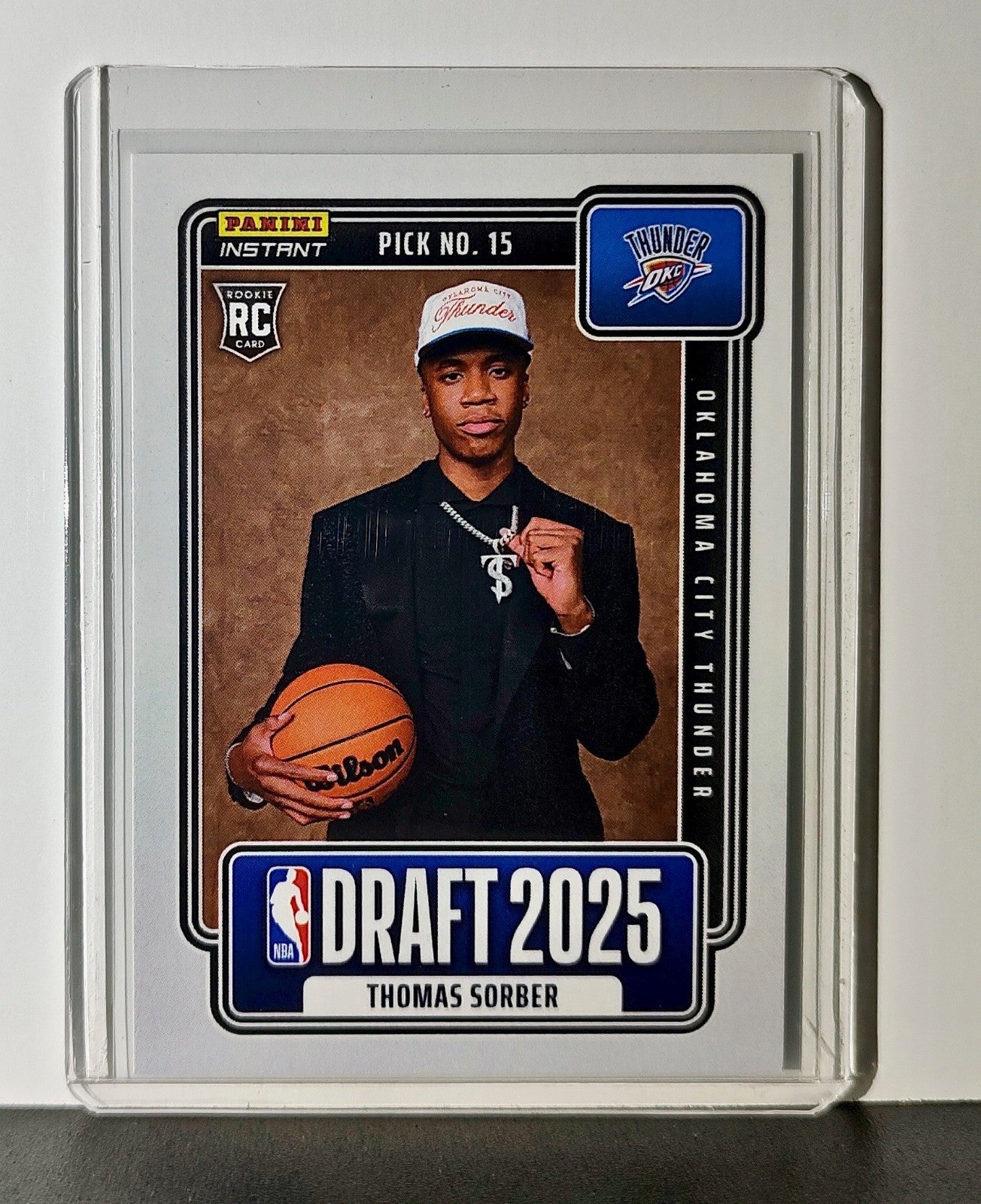 Thomas Sorber Rookie 2025-26 Panini NBA #15 Draft Night Oklahoma City Thunder