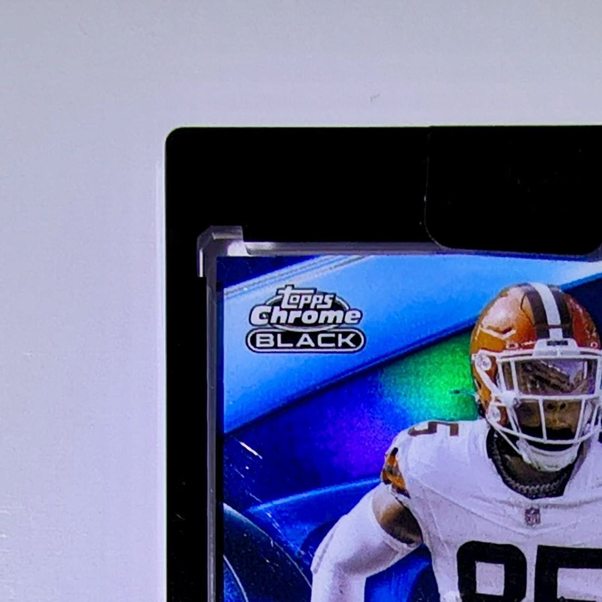 David Njoku 2025 NFL Topps Chrome Black Blue Refractor Autograph Card 116/150