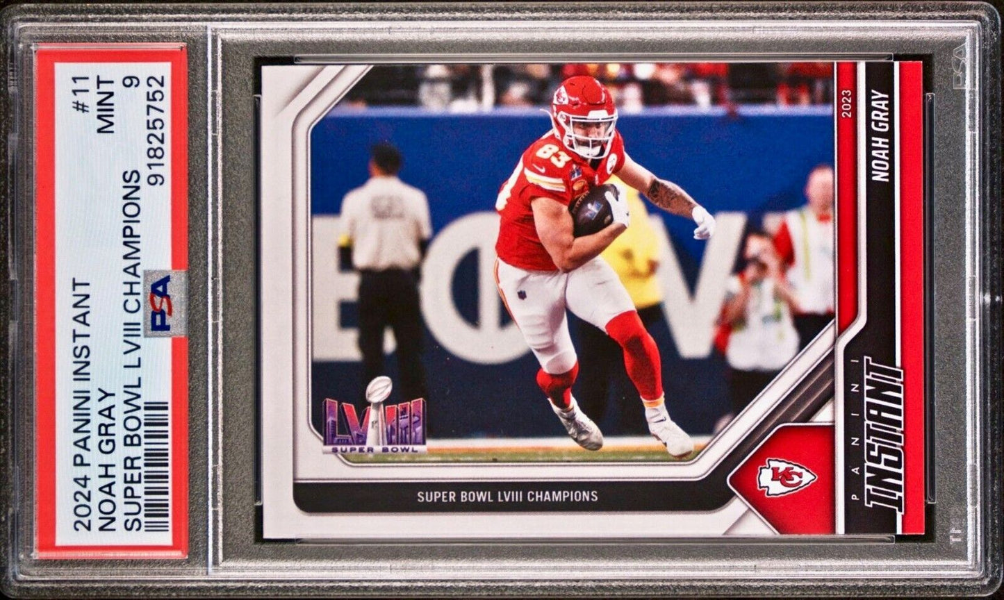 Noah Gray 2023 Panini NFL Superbowl LVIII Champions #11 Card PSA 9 Mint