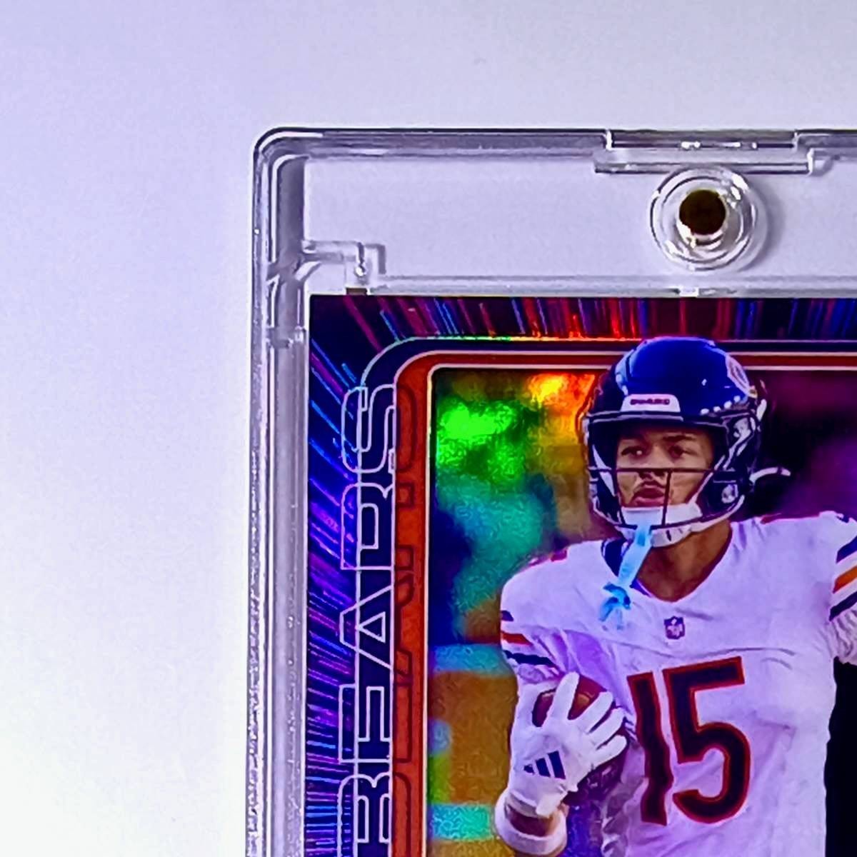 Rome Odunze 2025 NFL Topps Chrome #49 Neon Pulsar Football Card Chicago Bears