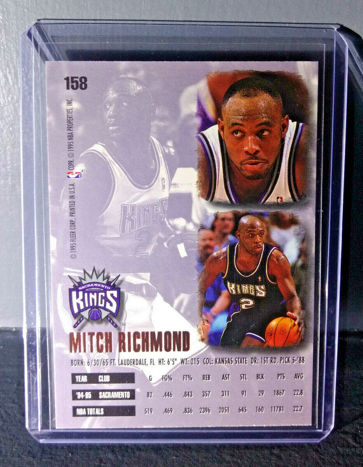 1995-96 Mitch Richmond Fleer Ultra #158 Error Misprint Basketball Card