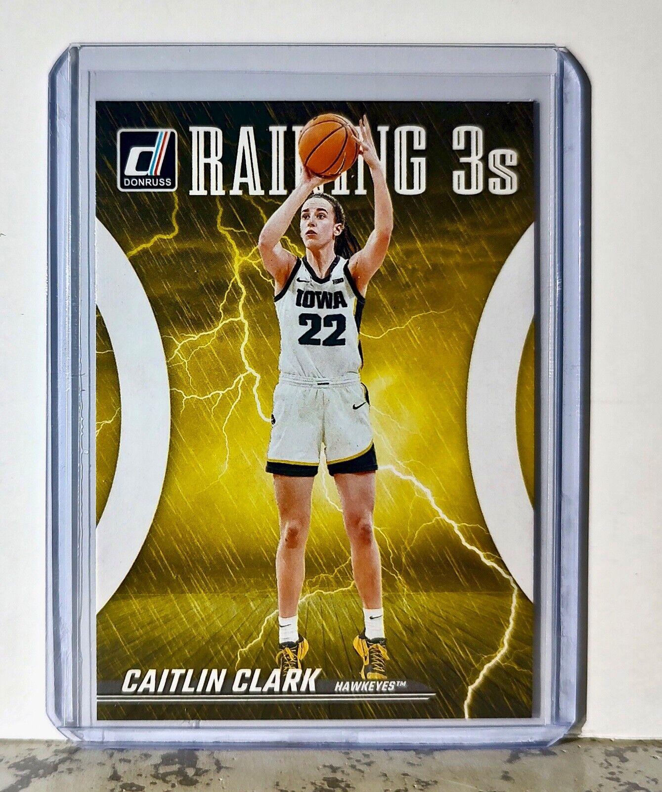 2024 Caitlin Clark Panini Donruss #R1 Raining 3s Basketball Card Iowa Hawkeyes