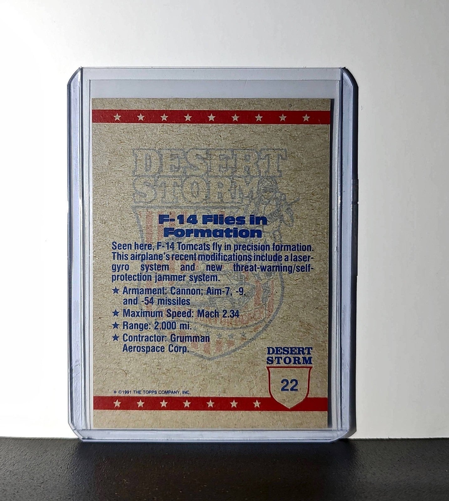 F-14 Flies in Formation 1991 Topps Desert Storm #22 Card
