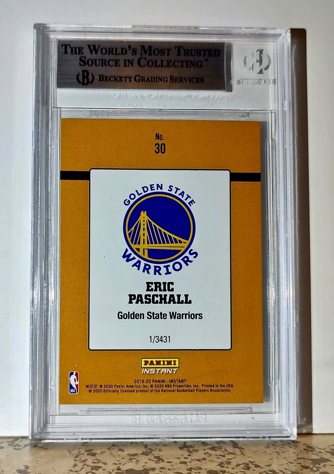 Eric Paschall 2019-20 Panini NBA #30 1989 Rated Rookies 1/3431 BGS 9 Warriors