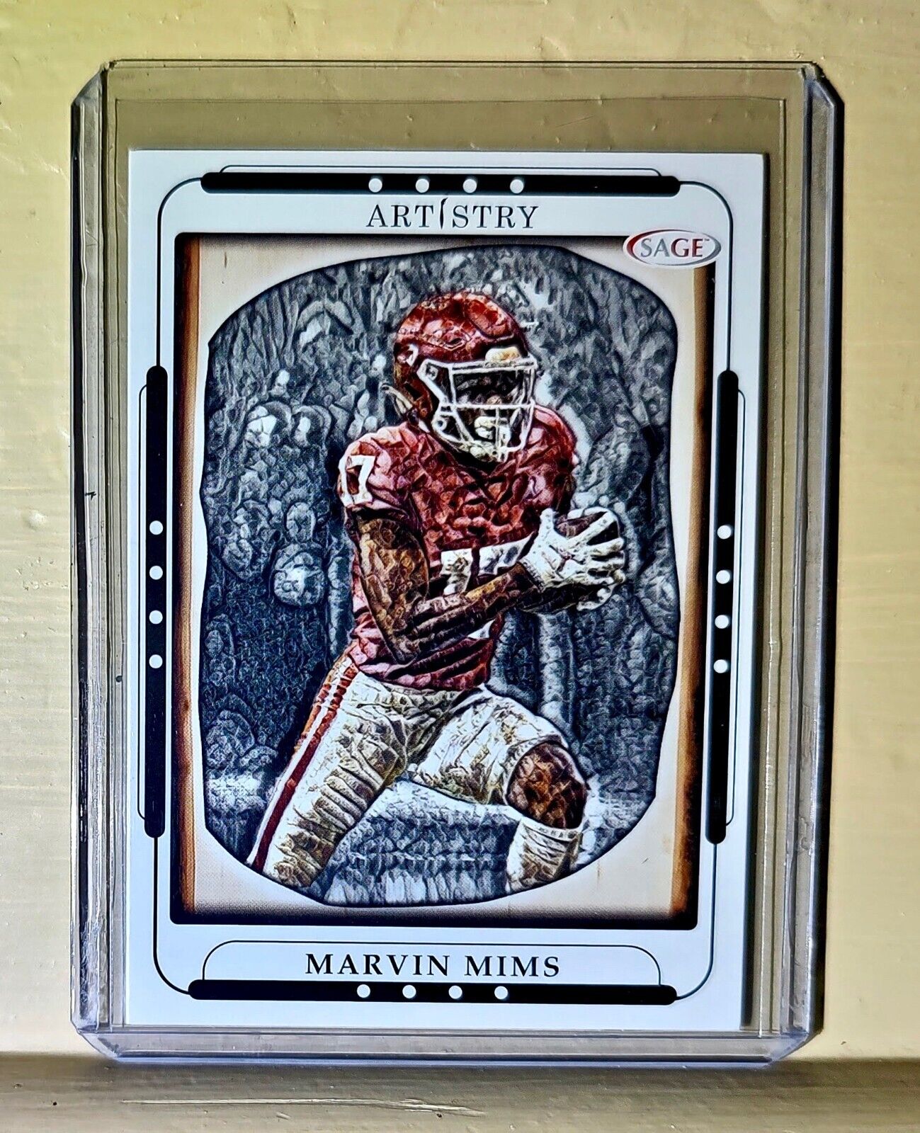 Marvin Mims 2023 SAGE NFL Artistry Football #90 Card