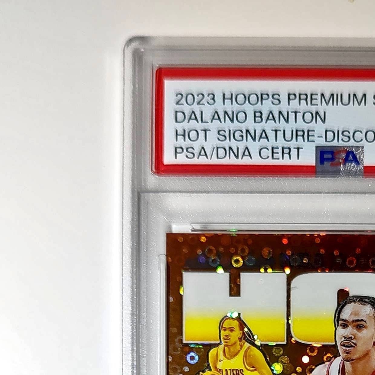Dalano Banton 2023 NBA Hoops #HS-DN0 Hot Signatures Prizm Disco PSA 9 Auto 10