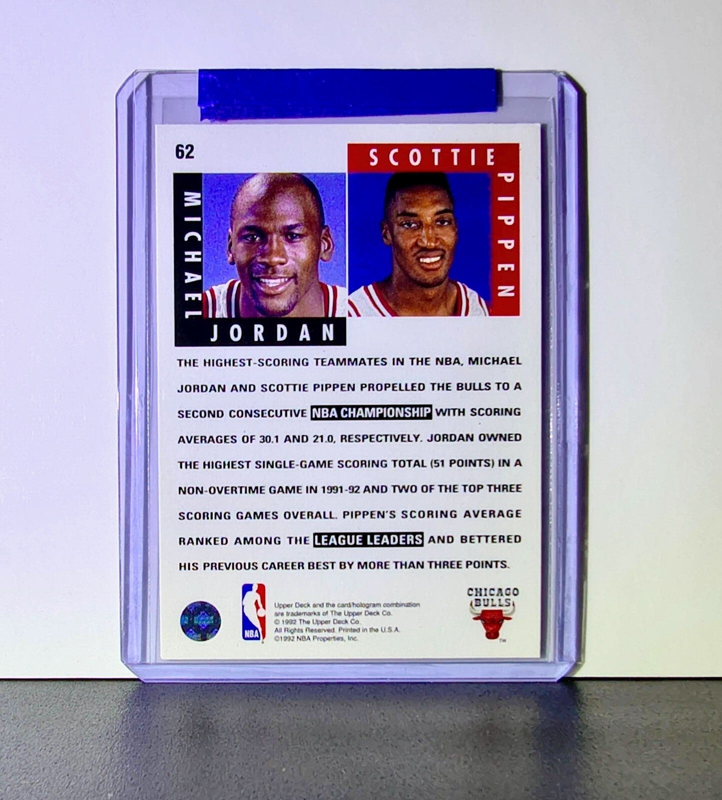 Michael Jordan Scottie Pippen 1992-93 Upper Deck Scoring Threats #62 Card Bulls