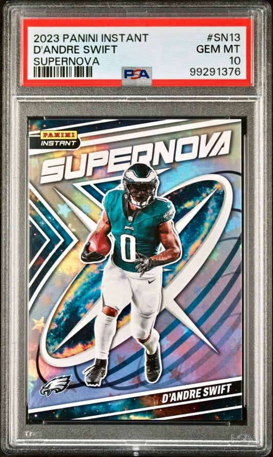 D'Andre Swift 2023 Panini Supernova NFL #SN-13 Football Card PSA 10 Gem Mint