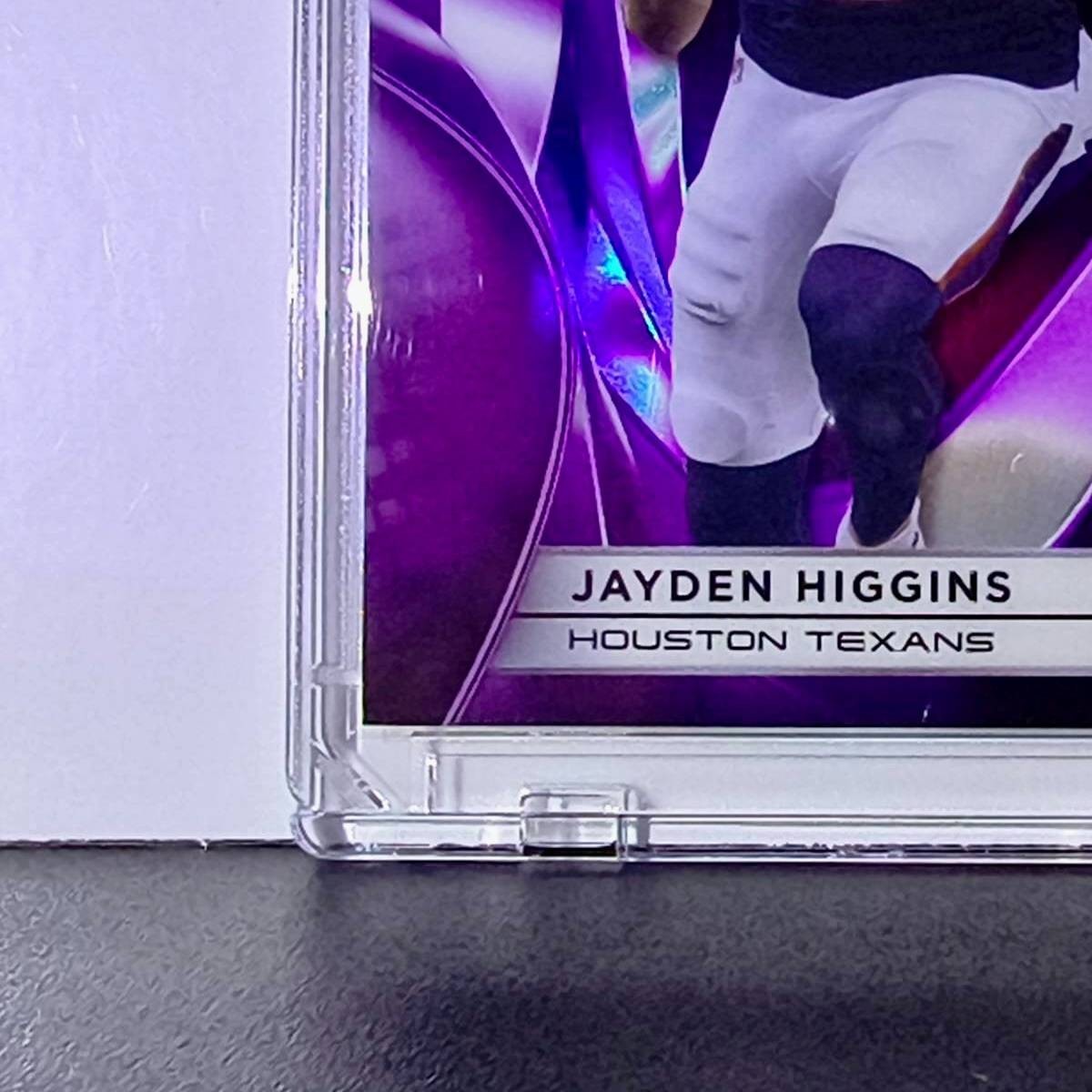 Jayden Higgins Rookie 2025 NFL Topps Chrome Black #118 Purple Refractor 23/75