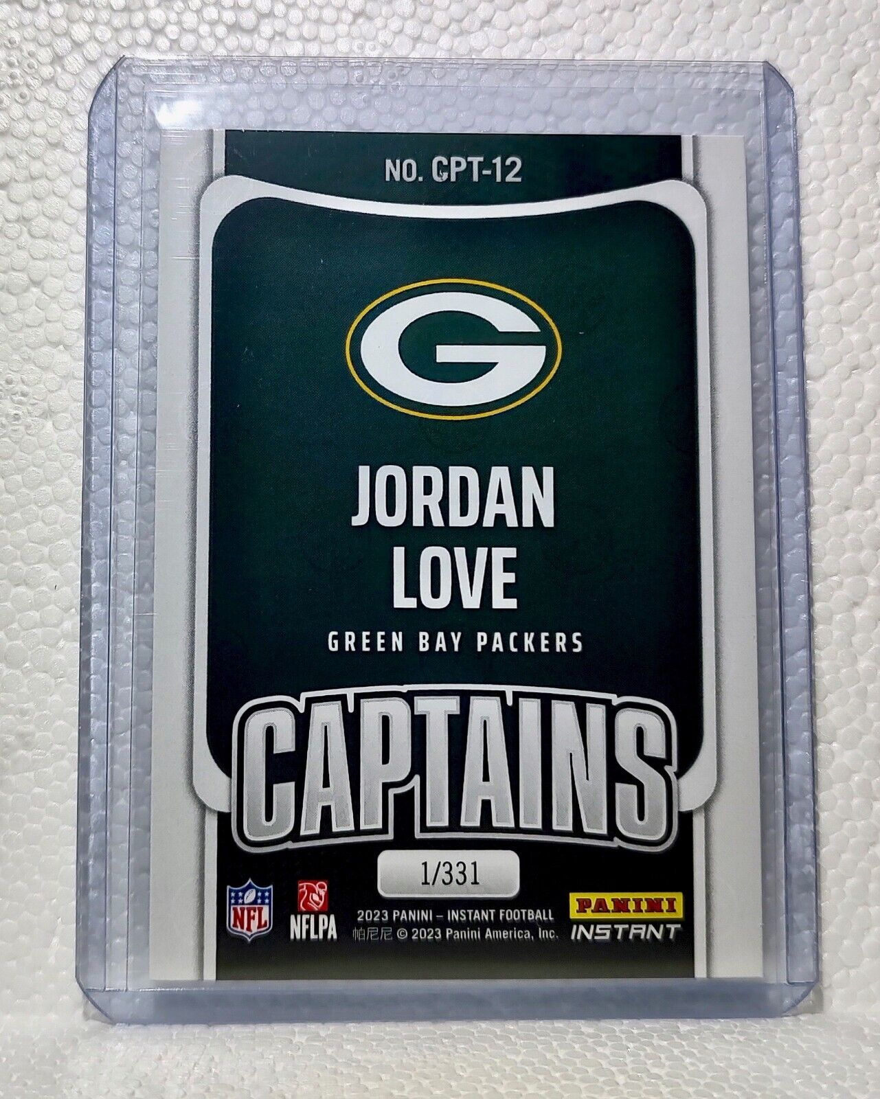 Jordan Love 2023 Panini NFL Captain #12 Football Card Green Bay Packers 1/331