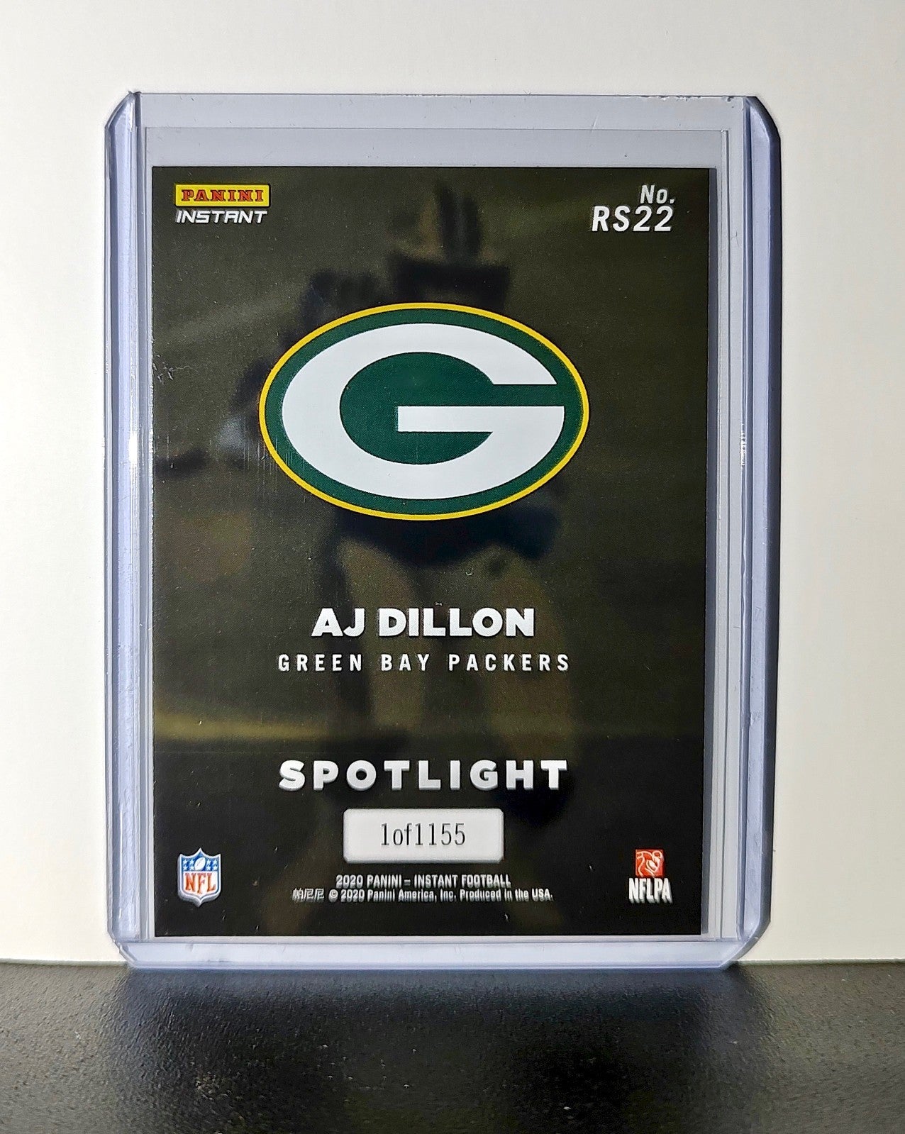AJ Dillon Rookie 2020 Panini NFL #22 Rookie Spotlight Card Green Bay Packers