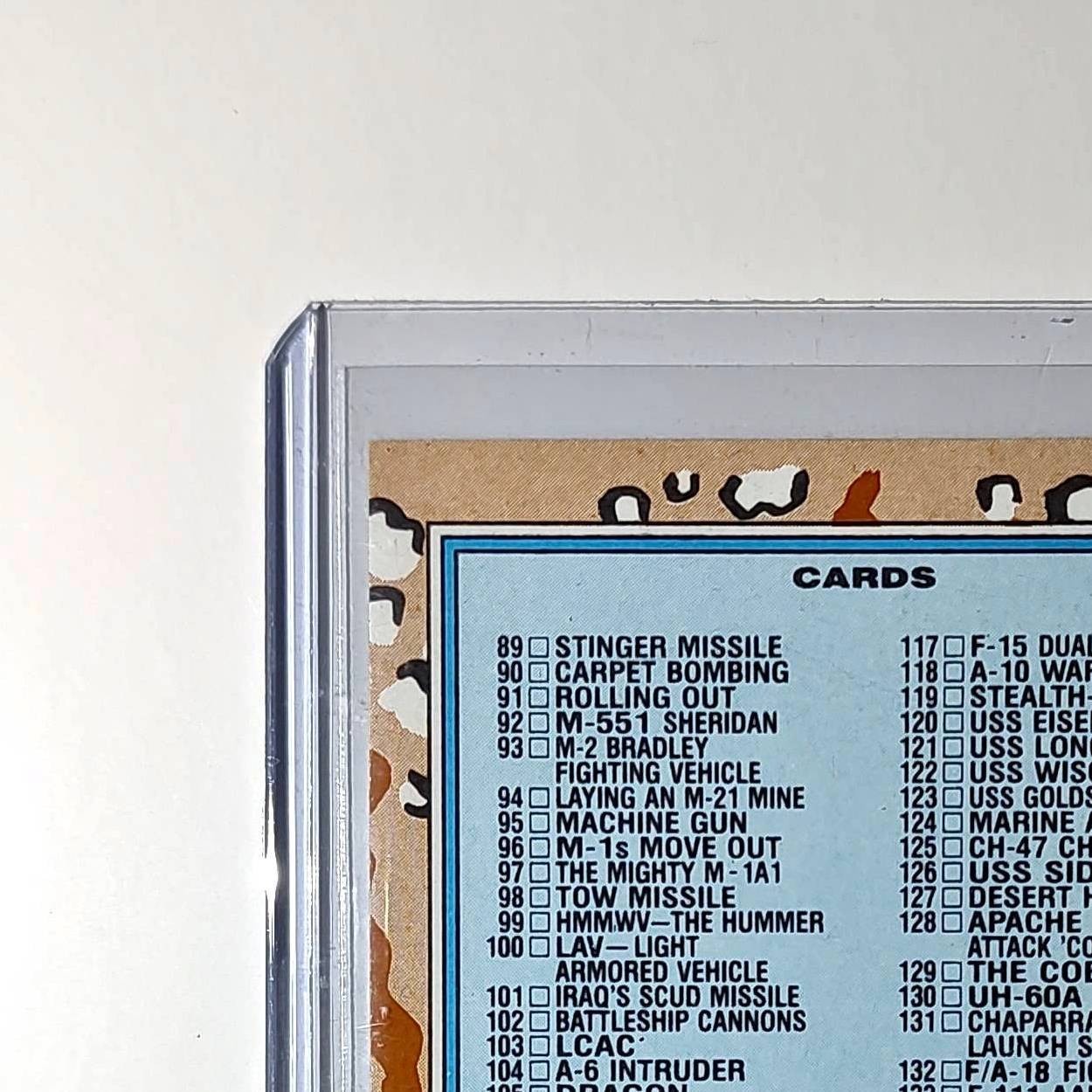 Checklist: 89–176 1991 Topps Desert Storm #176 Card