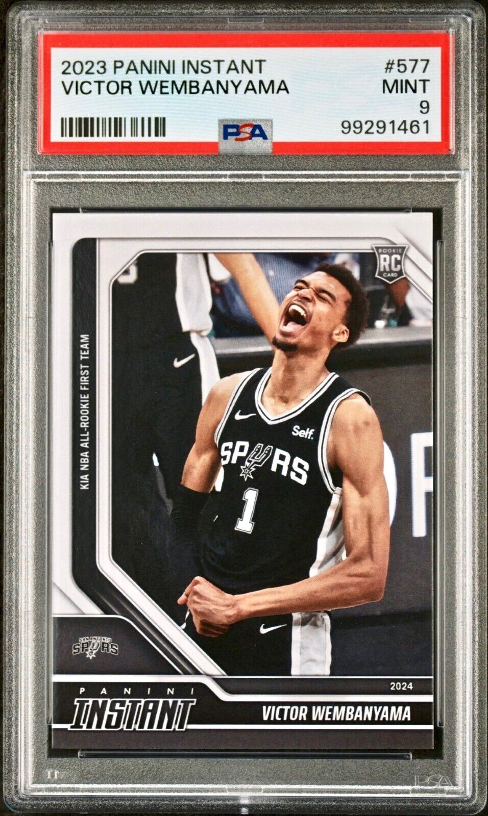 Victor Wembanyama 2023 Panini NBA All-Rookie 1st Team 577 Rookie Card PSA 9 Mint