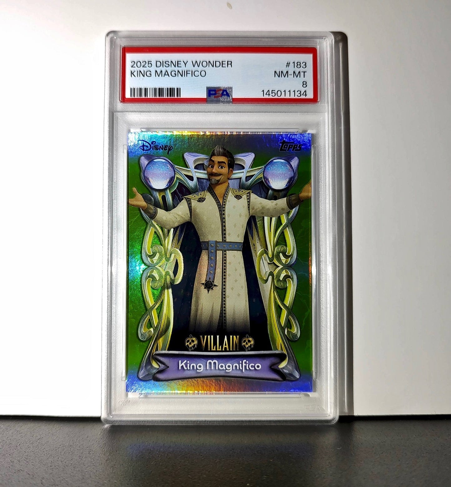 King Magnifico 2025 Topps Disney Wonder #183 Card Wish PSA 8