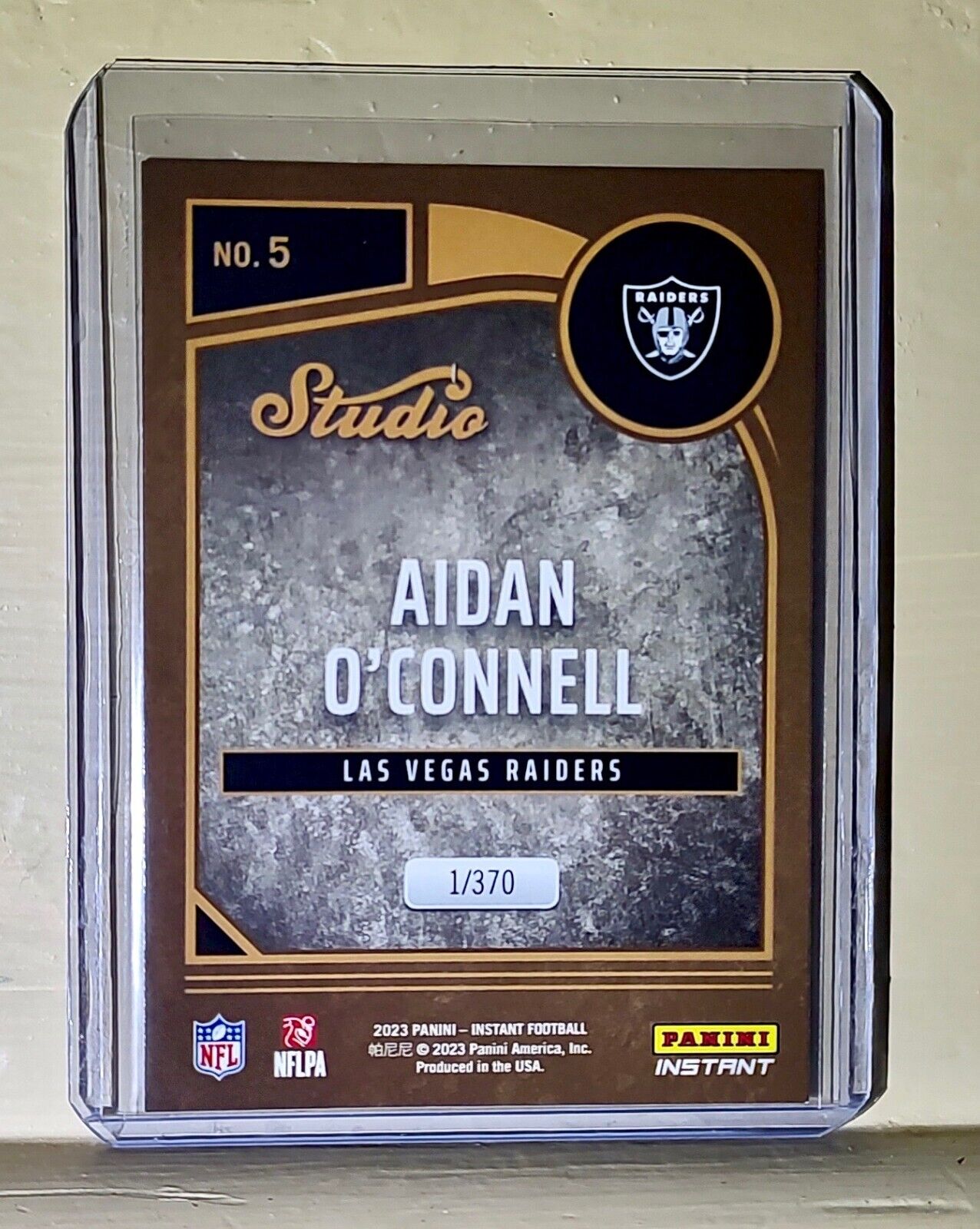 Aidan O'Connell 2023 Panini NFL Studio Rookies #5 Rookie Card 1/370