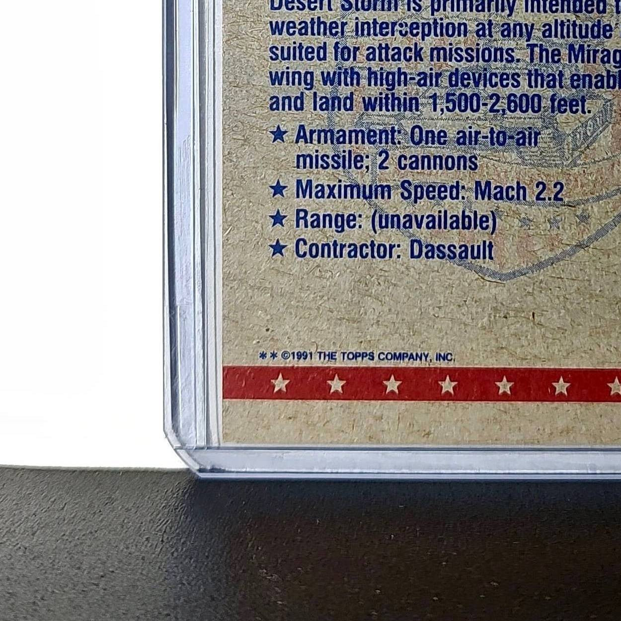 French Mirage Fighter 1991 Topps Desert Storm #18 Card