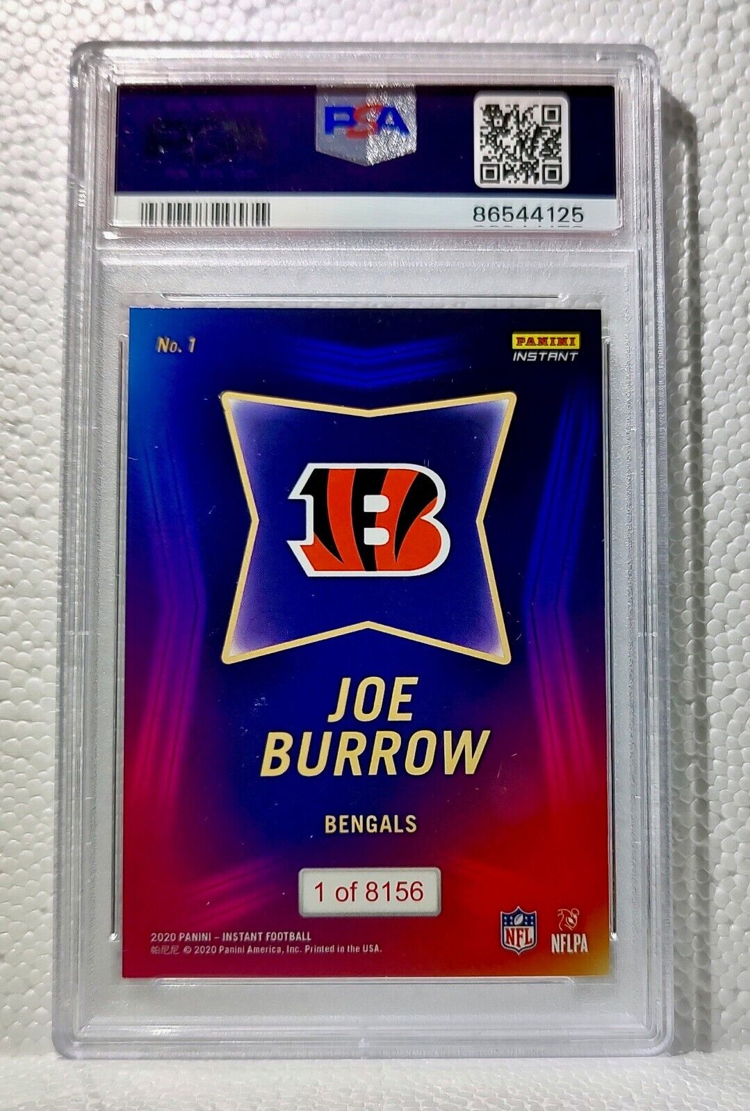 Joe Burrow 2020 Panini NFL Draft Night #1 Football Card 1 of 8156 PSA 9 MINT