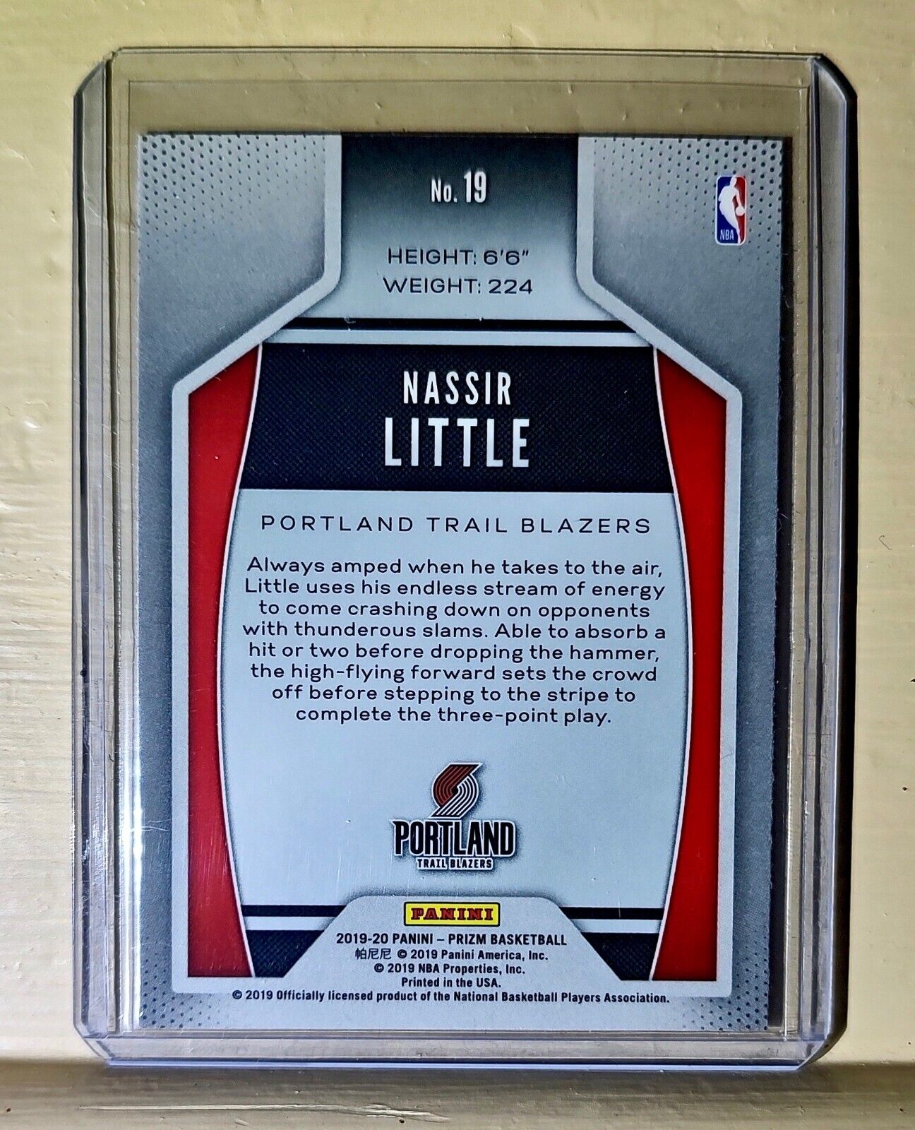 Nassir Little 2019-20 Panini Prizm Instant Impact NBA #19 Rookie Card