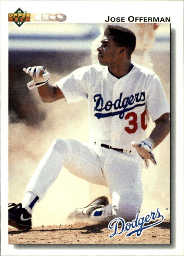 Jose Offerman 1992 Upper Deck MLB #532 Baseball Card Los Angeles Dodgers