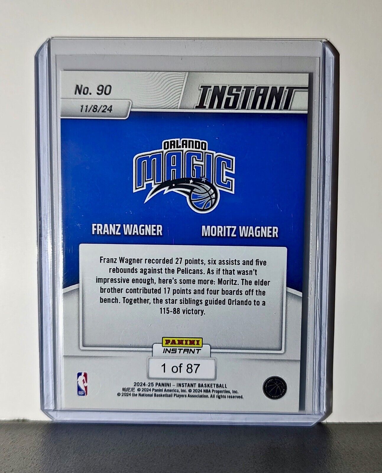Franz Wagner / Moritz Wagner 2024-25 Panini NBA #90 Card Orlando Magic 1 of 87