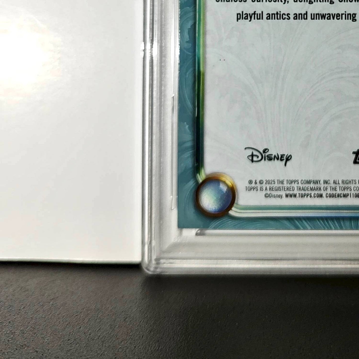 Dopey 2025 Topps Disney #107 Diamond Card Snow White and the Seven Dwarfs PSA 9