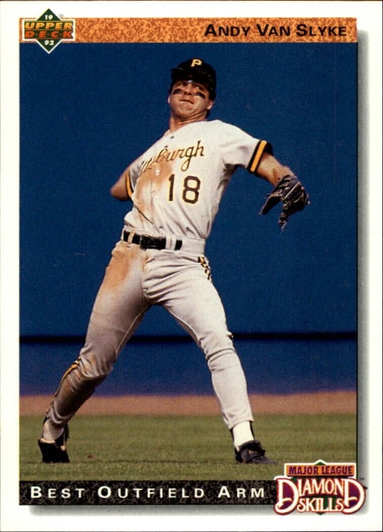 Andy Van Slyke 1992 Upper Deck MLB #715 Diamond Skills Baseball Card Pirates