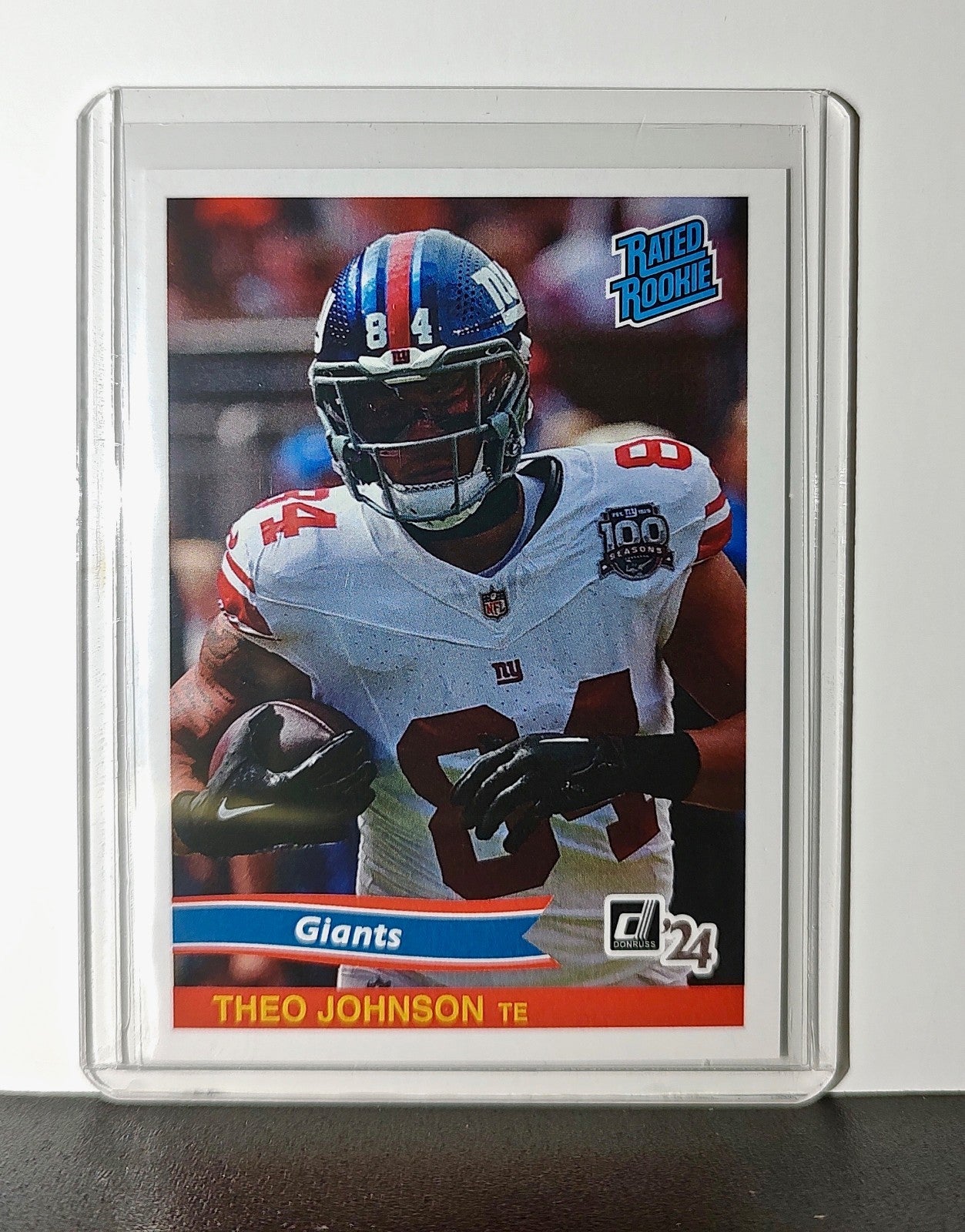 Theo Johnson Rookie 2024 Panini Rated Rookie Retro NFL #26 Card Giants 1 of 890