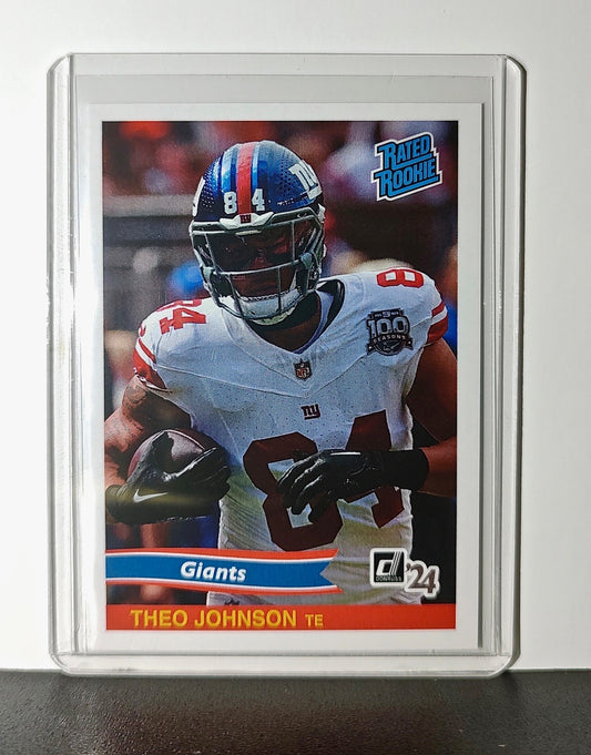 Theo Johnson Rookie 2024 Panini Rated Rookie Retro NFL #26 Card Giants 1 of 890