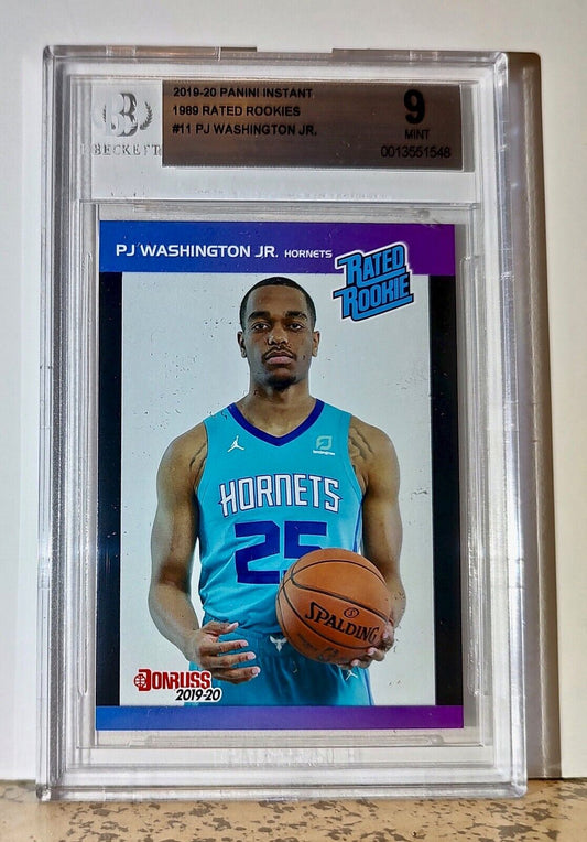 PJ Washington Jr 2019-20 Panini NBA #11 Rated Rookies 1/3431 BGS 9 Hornets