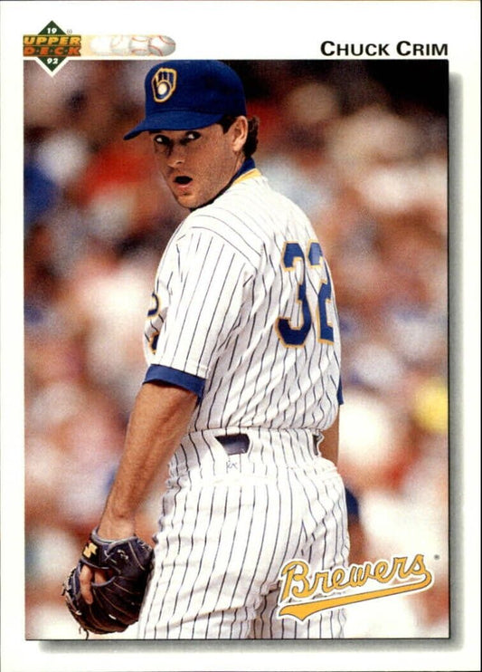 Chuck Crim 1992 Upper Deck MLB #496 Baseball Card Milwaukee Brewers