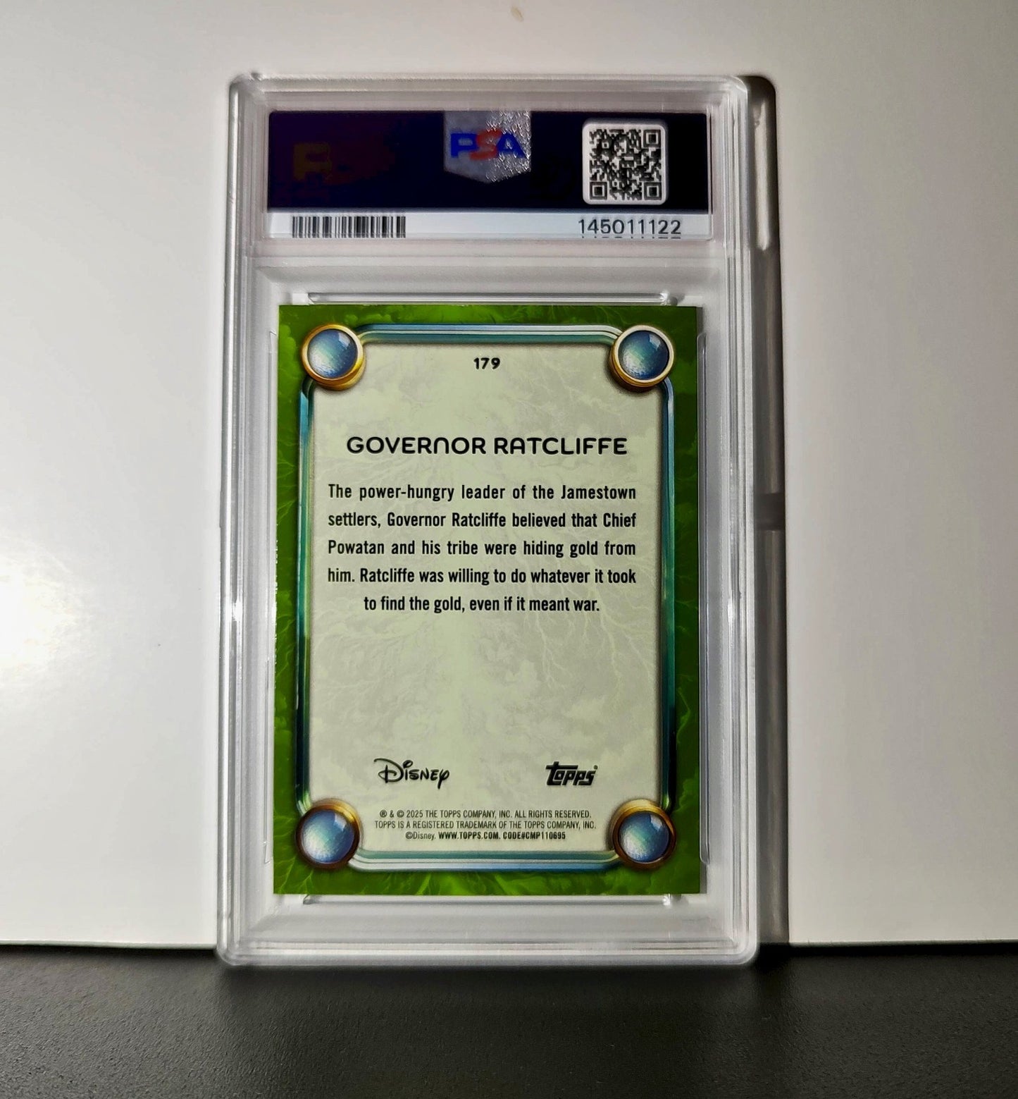 Governor Ratcliffe 2025 Topps Disney Wonder #179 Card Pocahontas PSA 8