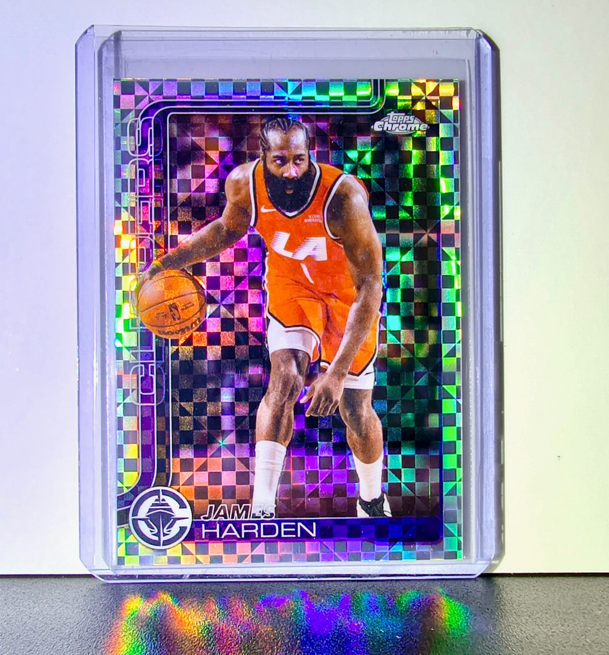 James Harden 2025-26 NBA Topps Chrome Update X-Fractor #33 Card Angeles Clippers