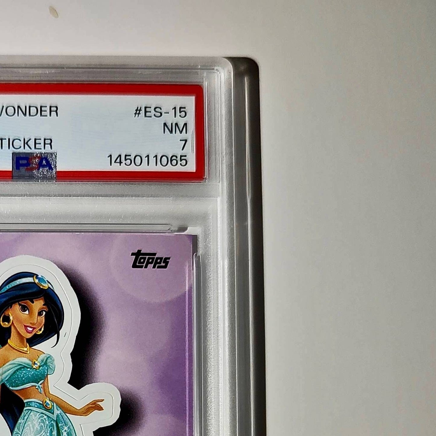 Jasmine 2025 Topps Disney #ES-15 Enchanted Sticker Card Aladdin PSA 7