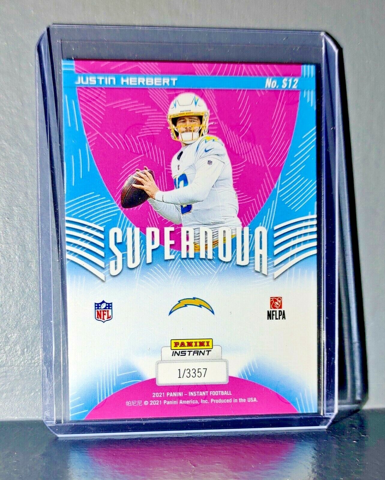 Justin Herbert 2021 Panini NFL Instant Supernova #12 Football Card 1 of 3357