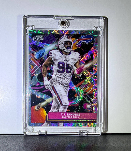 T.J. Sanders Rookie 2025 Topps Chrome Cosmic Nebula NFL #111 Card Buffalo Bills