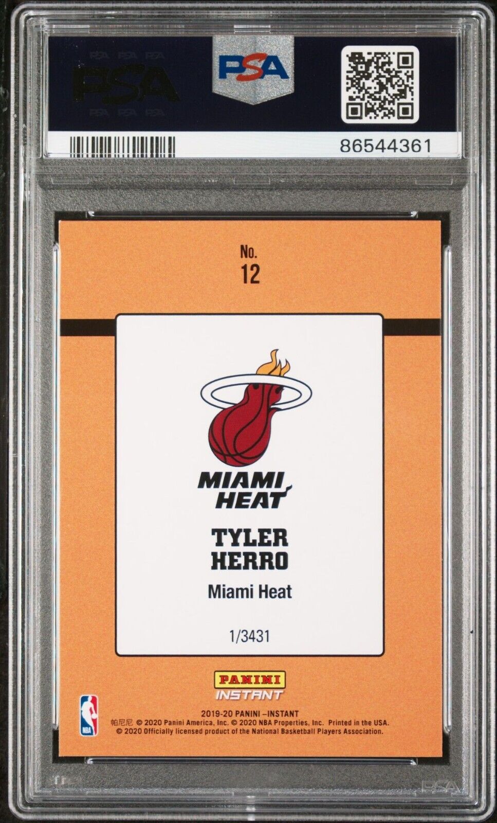 Tyler Herro 2019-2020 Panini NBA Heat #255 Rookie Card 1 of 303 PSA 9 MINT