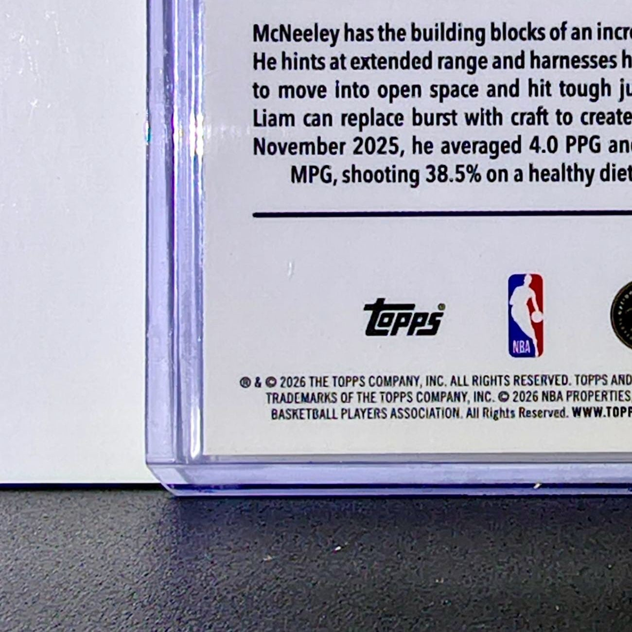 Liam McNeeley Rookie 2025-26 NBA Topps Chrome Update RayWave Refractor #179 Card