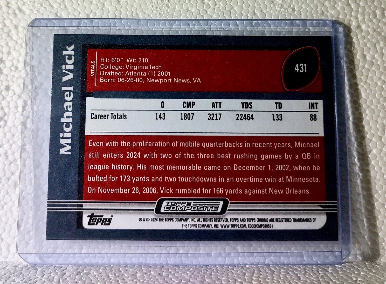 Michael Vick 2023 Topps NFL #431 Football Card Atlanta Falcons