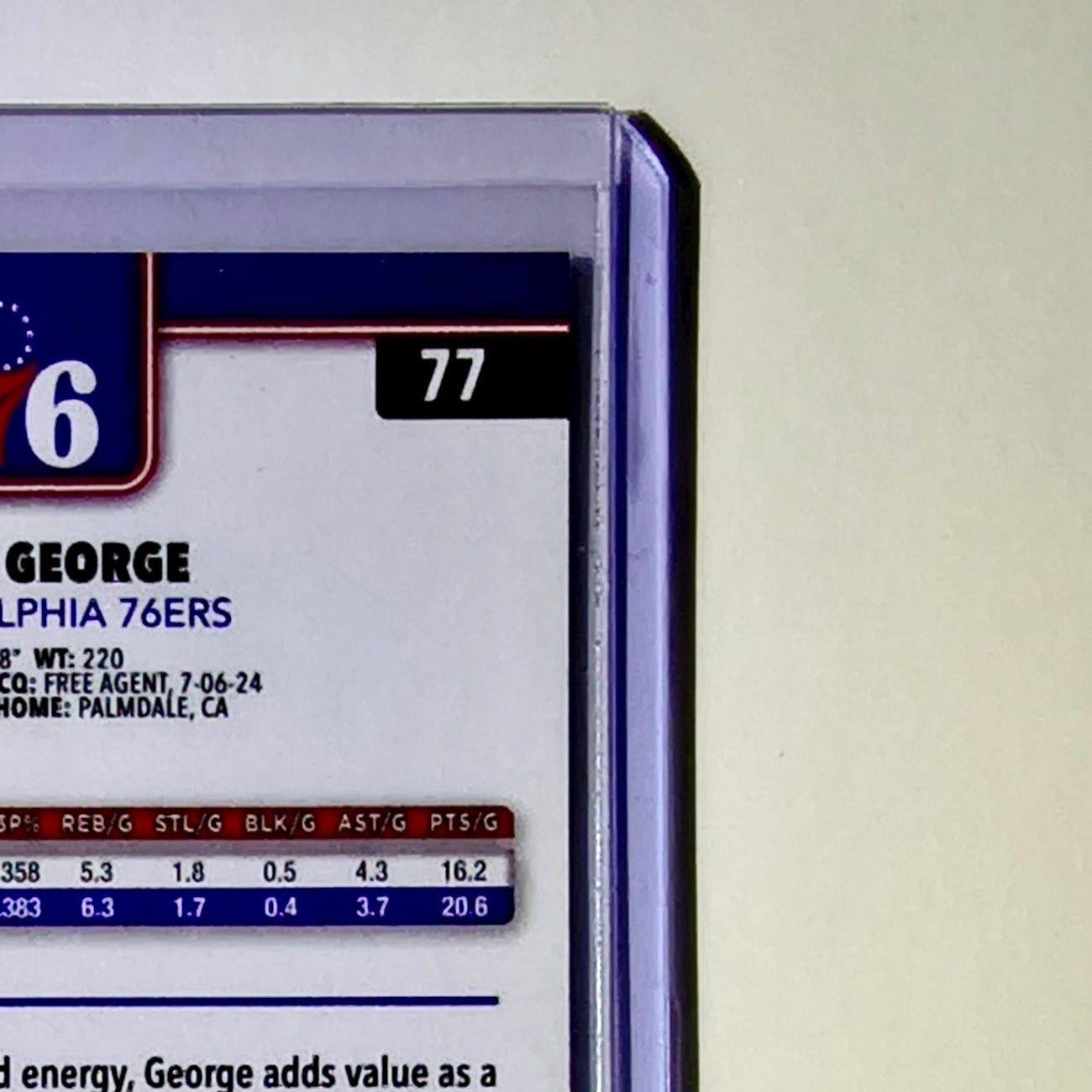 Paul George 2025-26 NBA Topps Chrome Update X-Fractor #77 Card 76ers